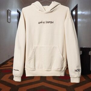 NEW NOYZ x CALL YOUR FAM Oversized Baggy Off-White/Cream Promo Hoodie — LARGE